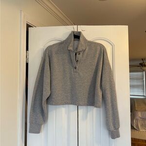 ALO Yoga Gray Cropped Sweatshirt